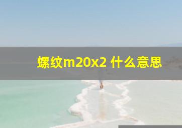 螺纹m20x2 什么意思